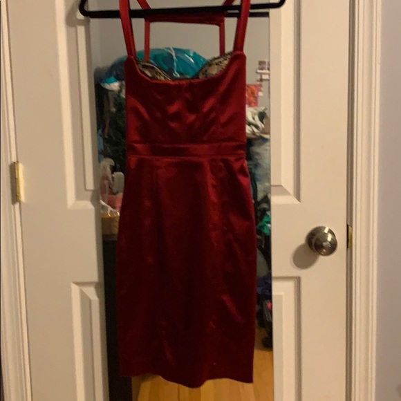 bebe Dresses & Skirts - Red satin dress bebe Dresses & Skirts - Red satin dress